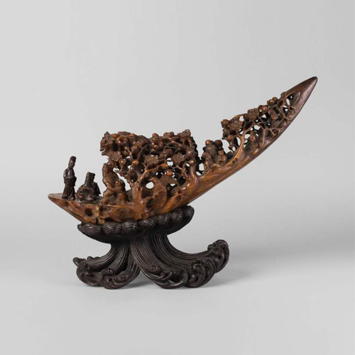 十九世纪犀角“仙人乘槎”雕【藏品之六】