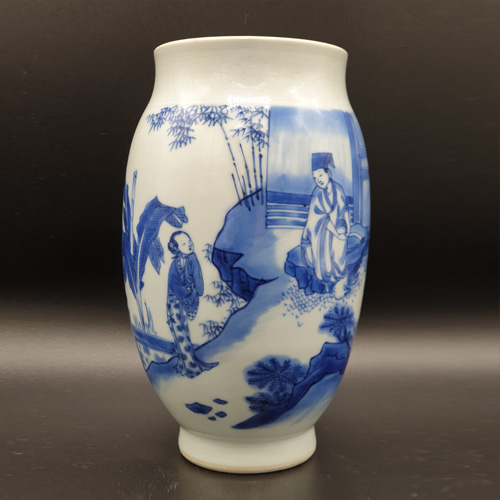 明崇祯青花西厢记人物莲子罐 【藏品之十七】