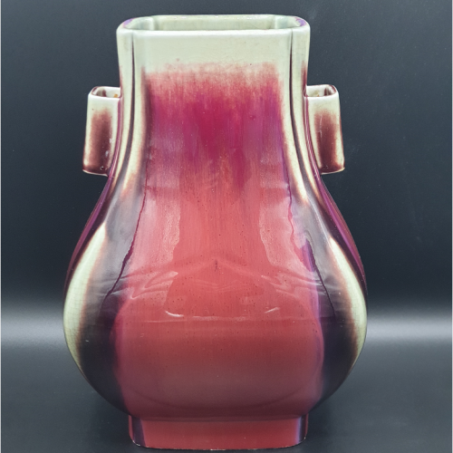 清光绪窑变釉贯耳瓶【藏品之28】