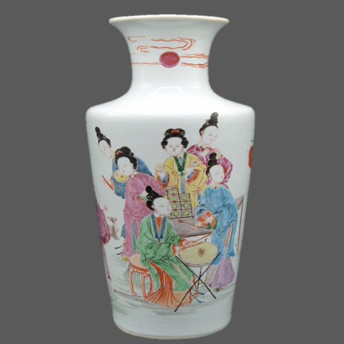 清雍正粉彩宫廷女子乐队图大瓶【藏品之30】