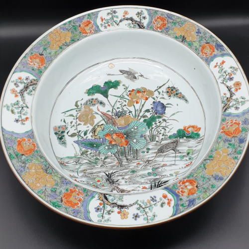 康熙五彩夏日荷塘大盆【藏品之35】